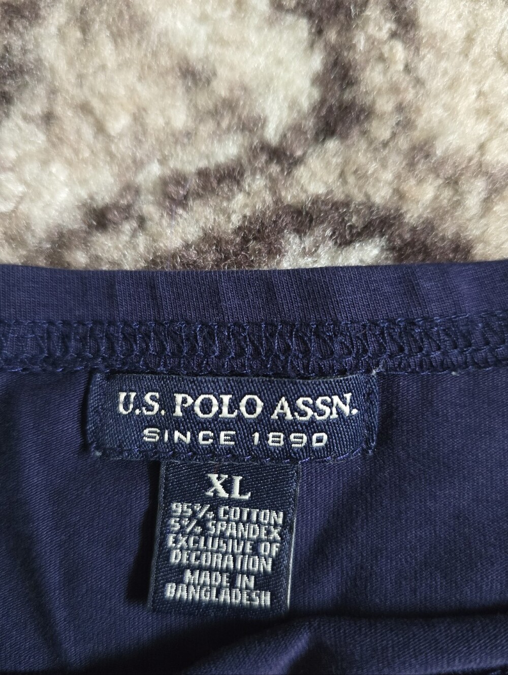 U.S. Polo Assn. Women's Navy Cotton Blend Off Shoulder Top - XL